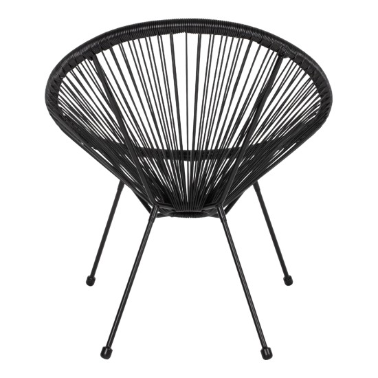 ΠΟΛΥΘΡΟΝΑ ΤΥΠΟΥ ΦΩΛΙΑ ΜΕΤΑΛΛΙΚΗ ACAPULCO ΜΑΥΡΗ ΜΕ ΜΑΥΡΟ P.E.RATTAN HM5872.01 70x73x79 εκ.