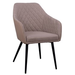 ΠΟΛΥΘΡΟΝΑΚΙ CHARLES HM8522.07 ΜΕ ΥΦΑΣΜΑ ΜΠΕΖ & PU ΜΠΕΖ 57x63x83Υ εκ.