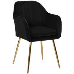 ΠΟΛΥΘΡΟΝΑΚΙ SAWYER ΒΕΛΟΥΔΟ ΜΑΥΡΟ ΜΕ ΧΡΥΣΑ ΠΟΔΙΑ HM8523.04 55Χ60Χ83Υεκ.