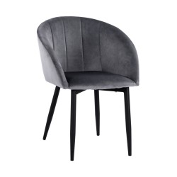 ΠΟΛΥΘΡΟΝΑΚΙ BESSIE HM8699.01 ΒΕΛΟΥΔΟ ΓΚΡΙ ΜΕ ΜΕΤΑΛΛΙΚΟ ΣΚΕΛΕΤΟ 60x62x80Y εκ.