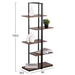 ΡΑΦΙΕΡΑ OMNI HM18074.04 ΜΑΥΡΟΣ ΜΕΤΑΛΛΙΚΟΣ ΣΚΕΛΕΤΟΣ-ΜΕΛΑΜΙΝΗ ΚΑΡΥΔΙ 68x34,5x150,5Υεκ