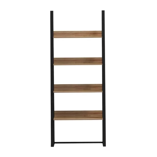 ΡΑΦΙΕΡΑ IZABEL HM18376.01 ΜΕΤΑΛΛΟ--ΜΕΛΑΜΙΝΗ ΣΕ OAK 75x36x185Υεκ.