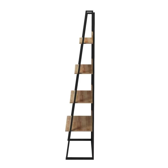 ΡΑΦΙΕΡΑ IZABEL HM18376.01 ΜΕΤΑΛΛΟ--ΜΕΛΑΜΙΝΗ ΣΕ OAK 75x36x185Υεκ.