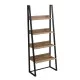 ΡΑΦΙΕΡΑ IZABEL HM18376.01 ΜΕΤΑΛΛΟ--ΜΕΛΑΜΙΝΗ ΣΕ OAK 75x36x185Υεκ.