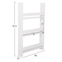 ΡΑΦΙΕΡΑ ΤΟΙΧΟΥ SANI HM18223.01 ΜΕΛΑΜΙΝΗ ΣΕ ΛΕΥΚΟ 60x10x90Υεκ. (3 ΡΑΦΙΑ)
