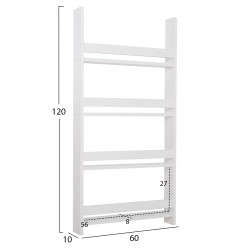 ΡΑΦΙΕΡΑ ΤΟΙΧΟΥ SANI HM18224.01 ΜΕΛΑΜΙΝΗ ΣΕ ΛΕΥΚΟ 60x10x120Υεκ. (4 ΡΑΦΙΑ)