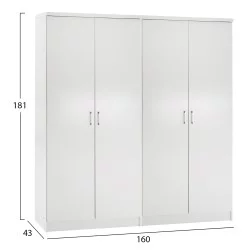 ΣΕΤ 2 ΝΤΟΥΛΑΠΕΣ 2ΦΥΛΛΕΣ JENNA HM11350.05 ΜΕΛΑΜΙΝΗ ΣΕ ΛΕΥΚΟ 160x43x181Υεκ
