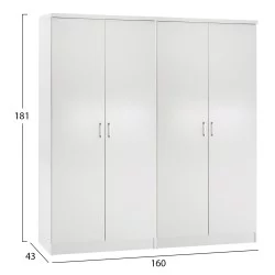 ΣΕΤ 2 ΝΤΟΥΛΑΠΕΣ 2ΦΥΛΛΕΣ JENNA HM11350.05 ΜΕΛΑΜΙΝΗ ΣΕ ΛΕΥΚΟ 160x43x181Υεκ