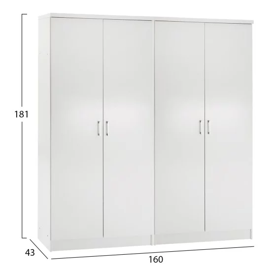 ΣΕΤ 2 ΝΤΟΥΛΑΠΕΣ 2ΦΥΛΛΕΣ JENNA HM11350.05 ΜΕΛΑΜΙΝΗ ΣΕ ΛΕΥΚΟ 160x43x181Υεκ