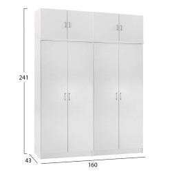 ΣΕΤ 2 ΝΤΟΥΛΑΠΕΣ 2ΦΥΛΛΕΣ ΜΕ ΠΑΤΑΡΙΑ JENNA HM11353.05 ΜΕΛΑΜΙΝΗ ΣΕ ΛΕΥΚΟ 160x43x240Υεκ