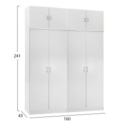ΣΕΤ 2 ΝΤΟΥΛΑΠΕΣ 2ΦΥΛΛΕΣ ΜΕ ΠΑΤΑΡΙΑ JENNA HM11353.05 ΜΕΛΑΜΙΝΗ ΣΕ ΛΕΥΚΟ 160x43x240Υεκ