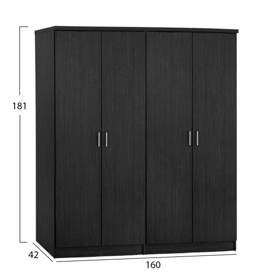 ΝΤΟΥΛΑΠΑ 4-ΦΥΛΛΗ ΜΕ 2 ΣΥΡΤΑΡΙΑ JENNA HM11351.01 ΜΕΛΑΜΙΝΗ ΣΕ ZEBRANO 160x42x181Υ