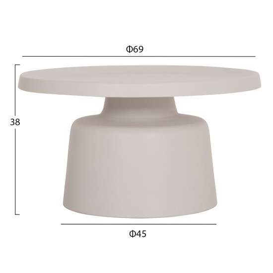 ΣΕΤ 2 ΤΡΑΠΕΖΙΑ ΣΑΛΟΝΙΟΥ RINKON2 HM18304.01 ΜΕΤΑΛΛΟ ΣΕ ΛΕΥΚΟ Φ49εκ & Φ69εκ