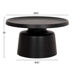 ΣΕΤ 2 ΤΡΑΠΕΖΙΑ ΣΑΛΟΝΙΟΥ RINKON2 HM18304.02 ΜΕΤΑΛΛΟ ΣΕ ΜΑΥΡΟ Φ49εκ & Φ69εκ