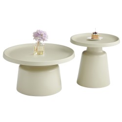 ΣΕΤ 2 ΤΡΑΠΕΖΙΑ ΣΑΛΟΝΙΟΥ RINKON2 HM18304.04 ΜΕΤΑΛΛΟ ΣΕ ΣΑΜΠΑΝΙ Φ50εκ & Φ70εκ