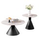 ΣΕΤ 2 ΤΡΑΠΕΖΙΑ ΣΑΛΟΝΙΟΥ JEN HM18305.02 ΜΕΤΑΛΛΟ ΜΑΥΡΟ-SINTERED STONE PANDORA Φ50εκ & Φ70εκ