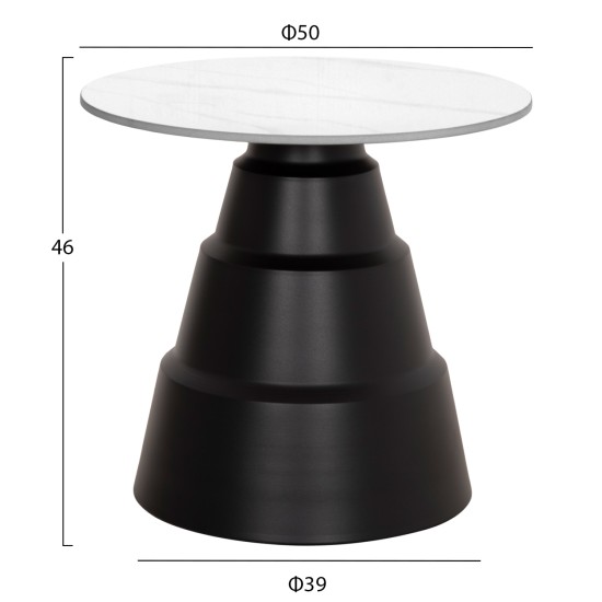 ΣΕΤ 2 ΤΡΑΠΕΖΙΑ ΣΑΛΟΝΙΟΥ LIDOX HM18306.02 SINTERED STONE TOP- SNOW WHITE ΧΡΩΜΑ Φ50 & Φ70