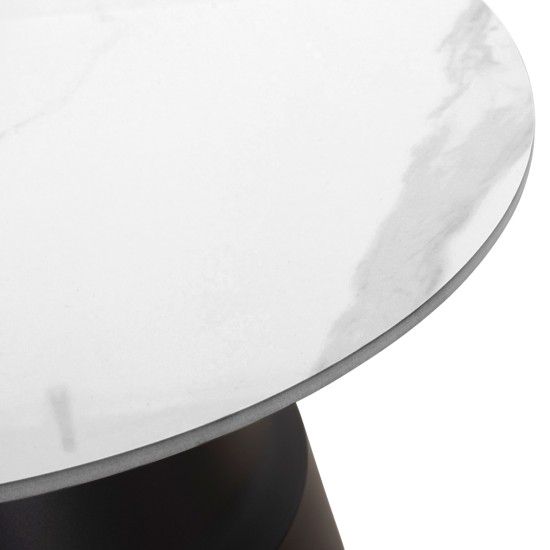 ΣΕΤ 2 ΤΡΑΠΕΖΙΑ ΣΑΛΟΝΙΟΥ LIDOX HM18306.02 SINTERED STONE TOP- SNOW WHITE ΧΡΩΜΑ Φ50 & Φ70