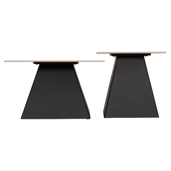 ΣΕΤ 2 ΤΡΑΠΕΖΙΑ ΣΑΛΟΝΙΟΥ QUBER(X) HM18311.02 SINTERED STONE ΤΕΤΡΑΓΩΝΟ--ΒΑΣΕΙΣ ΜΑΥΡΕΣ