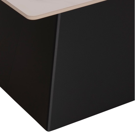 ΣΕΤ 2 ΤΡΑΠΕΖΙΑ ΣΑΛΟΝΙΟΥ QUBER(X) HM18311.02 SINTERED STONE ΤΕΤΡΑΓΩΝΟ--ΒΑΣΕΙΣ ΜΑΥΡΕΣ