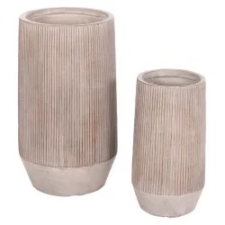 ΣΕΤ 2ΤΜΧ ΓΛΑΣΤΡΕΣ ΚΥΛΙΝΔΡΟΙ ΣΕΙΡΑ GARDENER HM4727 FIBERCLAY-ΧΡΩΜΑ CEMENT Φ35x64Υεκ