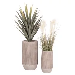 ΣΕΤ 2ΤΜΧ ΓΛΑΣΤΡΕΣ ΚΥΛΙΝΔΡΟΙ ΣΕΙΡΑ GARDENER HM4727 FIBERCLAY-ΧΡΩΜΑ CEMENT Φ35x64Υεκ