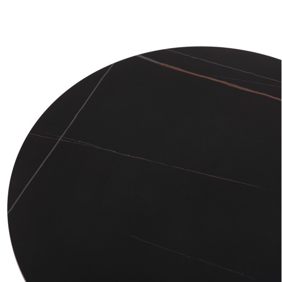 ΣΕΤ 2ΤΜΧ ΤΡΑΠΕΖΙΑ ΣΑΛΟΝΙΟΥ DUNCAN HM21081 MDF ΚΑΙ ΚΕΡΑΜΙΚΟ TOP Φ80εκ & Φ45εκ