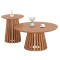 ΣΕΤ 2ΤΜΧ ΤΡΑΠΕΖΙΑ ΣΑΛΟΝΙΟΥ TALBERT HM21083 MDF ΦΥΣΙΚΟ ΞΥΛΟΥ Φ80εκ & Φ45εκ