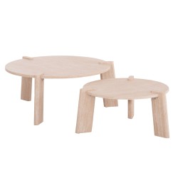 ΣΕΤ 2ΤΜΧ ΤΡΑΠΕΖΙΑ ΣΑΛΟΝΙΟΥ EQUIL HM9943.01 MDF ΜΕ ΜΕΛΑΜΙΝΗ-ΦΥΣΙΚΟ 66x66εκ + 87x87εκ