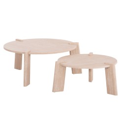 ΣΕΤ 2ΤΜΧ ΤΡΑΠΕΖΙΑ ΣΑΛΟΝΙΟΥ EQUIL HM9943.01 MDF ΜΕ ΜΕΛΑΜΙΝΗ-ΦΥΣΙΚΟ 66x66εκ + 87x87εκ