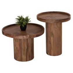 ΣΕΤ 2ΤΜΧ ΤΡΑΠΕΖΙΑ ΣΑΛΟΝΙΟΥ ΣΤΡΟΓΓΥΛΑ KREST HM11958 ΜΑΣΙΦ ΑΚΑΚΙΑ-ΤΡΑΒΕΡΤΙΝΑ Φ90 & Φ50