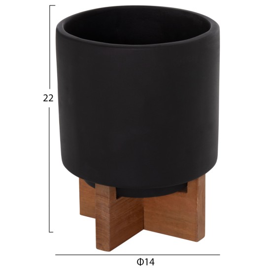 ΣΕΤ 3 ΓΛΑΣΤΡΕΣ ΜΕ TEAK ΒΑΣΕΙΣ TANTI HM4685.01 FIBER CEMENT ΣΕ ΜΑΥΡΟ ΧΡΩΜΑ