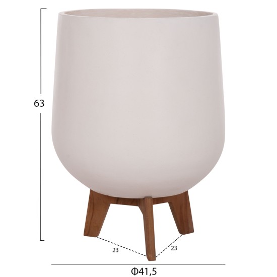 ΣΕΤ 3 ΓΛΑΣΤΡΕΣ ΜΕ TEAK ΒΑΣΕΙΣ TRYLL HM4681.03 FIBER CEMENT--ΓΚΡΙ