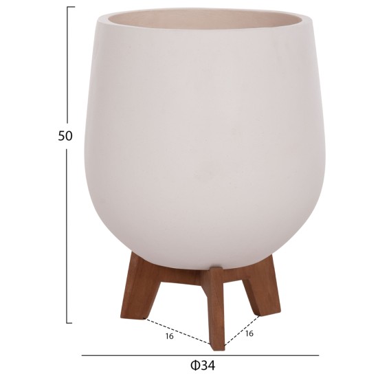 ΣΕΤ 3 ΓΛΑΣΤΡΕΣ ΜΕ TEAK ΒΑΣΕΙΣ TRYLL HM4681.03 FIBER CEMENT--ΓΚΡΙ
