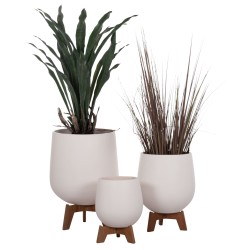 ΣΕΤ 3 ΓΛΑΣΤΡΕΣ ΜΕ TEAK ΒΑΣΕΙΣ TRYLL HM4681.03 FIBER CEMENT--ΓΚΡΙ