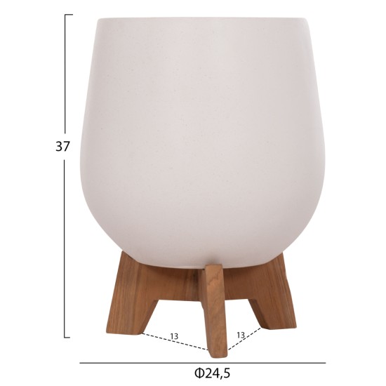 ΣΕΤ 3 ΓΛΑΣΤΡΕΣ ΜΕ TEAK ΒΑΣΕΙΣ TRYLL HM4681.03 FIBER CEMENT--ΓΚΡΙ