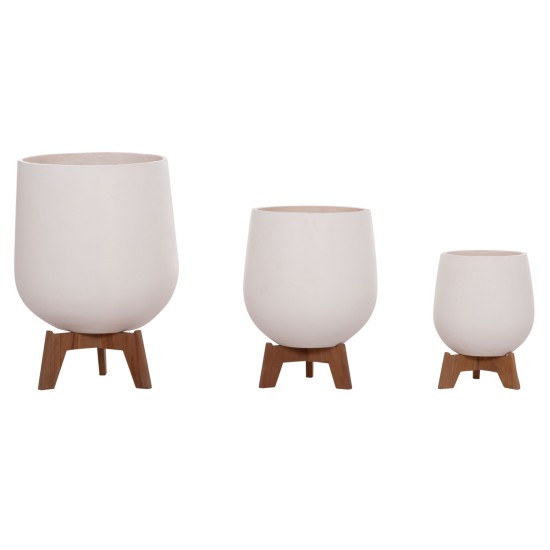ΣΕΤ 3 ΓΛΑΣΤΡΕΣ ΜΕ TEAK ΒΑΣΕΙΣ TRYLL HM4681.03 FIBER CEMENT--ΓΚΡΙ