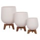 ΣΕΤ 3 ΓΛΑΣΤΡΕΣ ΜΕ TEAK ΒΑΣΕΙΣ TRYLL HM4681.03 FIBER CEMENT--ΓΚΡΙ