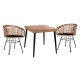 ΣΕΤ 3ΤΜΧ ALLEGRA WICKER ΜΕ ΤΡΑΠΕΖΙ 80X80Χ78Υ ΜΠΕΖ & ΜΑΥΡΟ ΧΡΩΜΑ HM10485