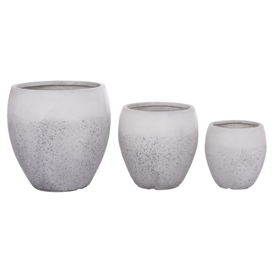 ΣΕΤ 3ΤΜΧ ΓΛΑΣΤΡΕΣ ΣΕΙΡΑ GARDENER HM4718 FIBERCLAY ΛΕΥΚΟ Φ55x54Υεκ
