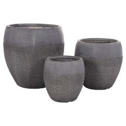 ΣΕΤ 3ΤΜΧ ΓΛΑΣΤΡΕΣ ΣΕΙΡΑ GARDENER HM4725 FIBERCLAY-ΣΕ ΣΚΟΥΡΟ CEMENT ΧΡΩΜΑ Φ55x54Υεκ