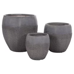 ΣΕΤ 3ΤΜΧ ΓΛΑΣΤΡΕΣ ΣΕΙΡΑ GARDENER HM4725 FIBERCLAY-ΣΕ ΣΚΟΥΡΟ CEMENT ΧΡΩΜΑ Φ55x54Υεκ