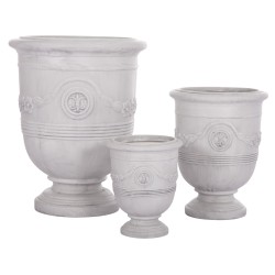 ΣΕΤ 3ΤΜΧ ΓΛΑΣΤΡΕΣ ΜΕ ΑΝΑΓΛΥΦΟ GARDENER HM4729 FIBERCLAY-ΣΕ ΥΠΟΛΕΥΚΟ Φ58x72.5Υεκ