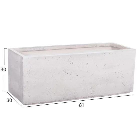 ΣΕΤ 3ΤΜΧ ΓΛΑΣΤΡΕΣ ΟΡΘΟΓΩΝΙΕΣ GARDENER HM4723 FIBERCLAY ΓΚΡΙ CEMENT 81x30x30Υεκ.
