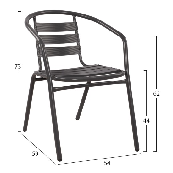 ΣΕΤ 3ΤΜΧ ΜΕ ΤΡΑΠΕΖΙ FIGO 70Χ70Χ72Υ & ΠΟΛΥΘΡΟΝΕΣ LAURA ΓΚΡΙ ΧΡΩΜΑ HM10469