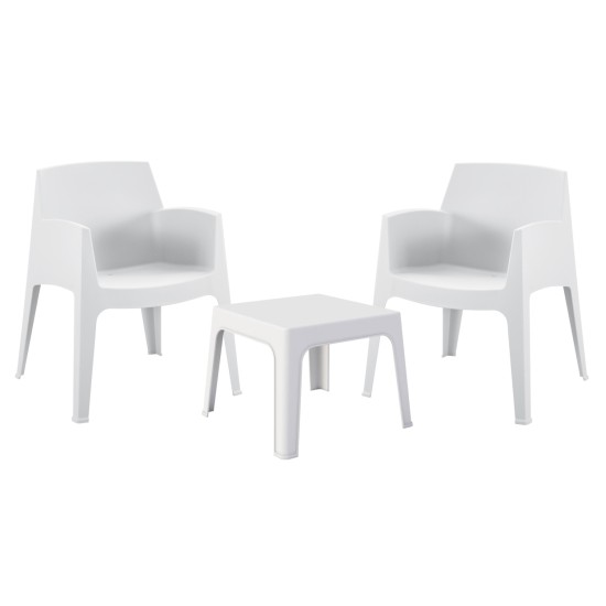 ΣΕΤ 3ΤΜΧ ΠΟΛΥΠΡΟΠΥΛΕΝΙΟΥ SLEEK HM21267.01 ΤΡΑΠΕΖΑΚΙ & 2 ΠΟΛΥΘΡΟΝΕΣ-ΛΕΥΚΟ