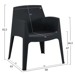 ΣΕΤ 3ΤΜΧ ΠΟΛΥΠΡΟΠΥΛΕΝΙΟΥ SLEEK HM21267.02 ΤΡΑΠΕΖΑΚΙ & 2 ΠΟΛΥΘΡΟΝΕΣ-ΜΑΥΡΟ