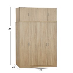 ΝΤΟΥΛΑΠΑ 4-ΦΥΛΛΗ ΜΕ ΠΑΤΑΡΙ & ΣΥΡΤΑΡΙΑ JENNA HM11355.02 ΜΕΛΑΜΙΝΗ SONAMA 160x42x241Υ