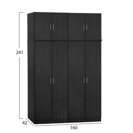 ΝΤΟΥΛΑΠΑ 4-ΦΥΛΛΗ ΜΕ ΠΑΤΑΡΙ-ΣΥΡΤΑΡΙΑ JENNA HM11355.01 ΜΕΛΑΜΙΝΗ ΣΕ ZEBRANO 160x42x241Υ
