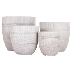 ΣΕΤ 4ΤΜΧ ΓΛΑΣΤΡΕΣ ΣΤΡΟΓΓΥΛΕΣ ΣΕΙΡΑ GARDENER HM4719 FIBERCLAY-ΧΡΩΜΑ CEMENT Φ44x43Υεκ